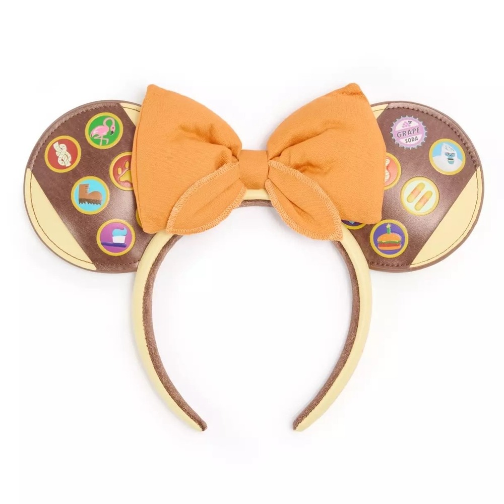 Disney Parks Pixar Up Wilderness Explorer Badge Minnie Ears Headband Russell NEW